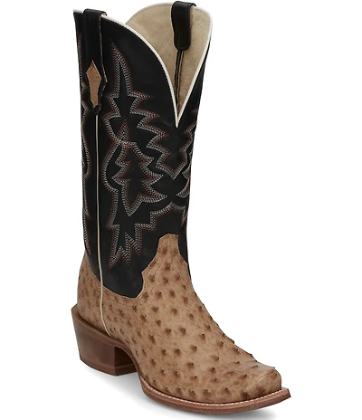 Tony Lama Men's Rylen II Leather Full Quill Ostrich Western Boots