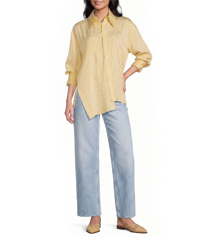 TOPSHOP Asymmetric Placket Button Front Top