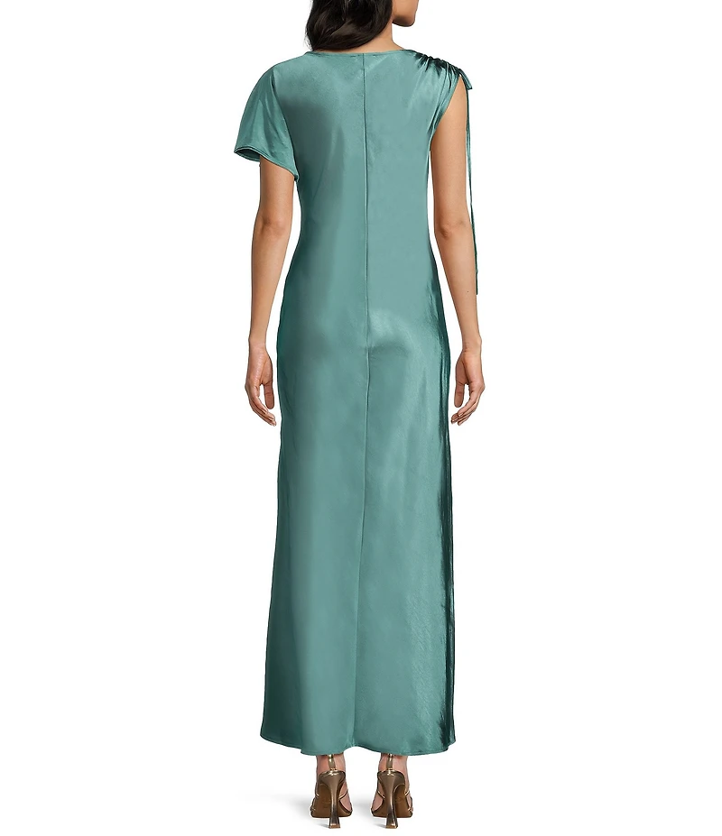 TOPSHOP Asymmetric Tuck Long Dress