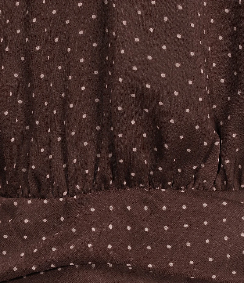 TOPSHOP Chiffon Ruffle Polka Dot Drop Waist Mini Dress