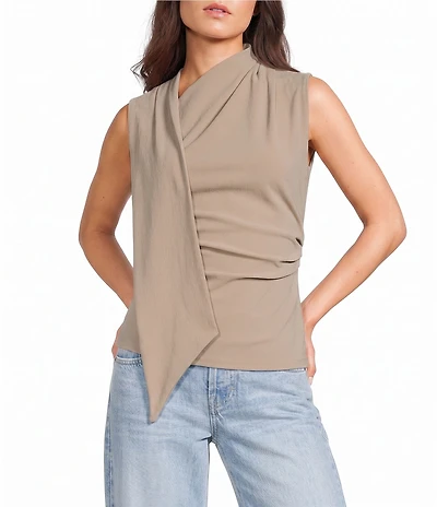TOPSHOP Cinch Waist Scarf Detail Top