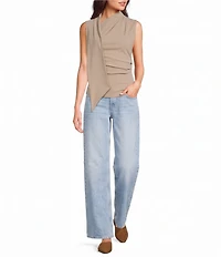 TOPSHOP Cinch Waist Scarf Detail Top