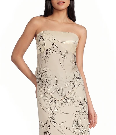 TOPSHOP Co Ord Scarf Bandeau Sketched Floral Top