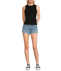 TOPSHOP Denim A-Line Mom Shorts