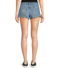 TOPSHOP Denim A-Line Mom Shorts