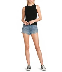 TOPSHOP Denim A-Line Mom Shorts