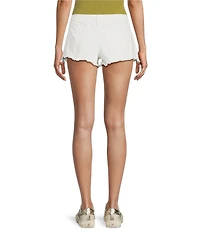 TOPSHOP Denim Raw Hem A-Line Mom Shorts
