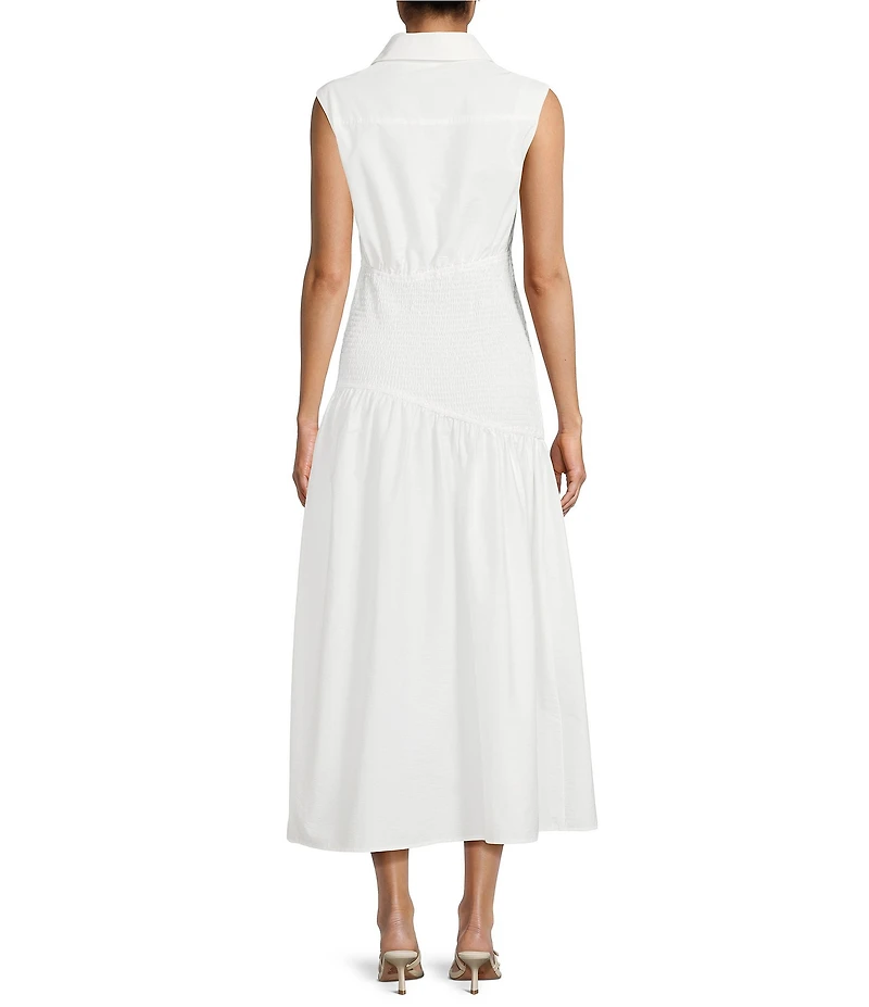 TOPSHOP Drop Waist Sleeveless Shirt Dress