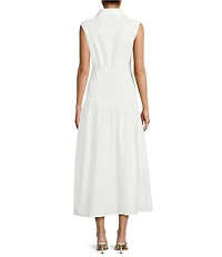 TOPSHOP Drop Waist Sleeveless Shirt Dress