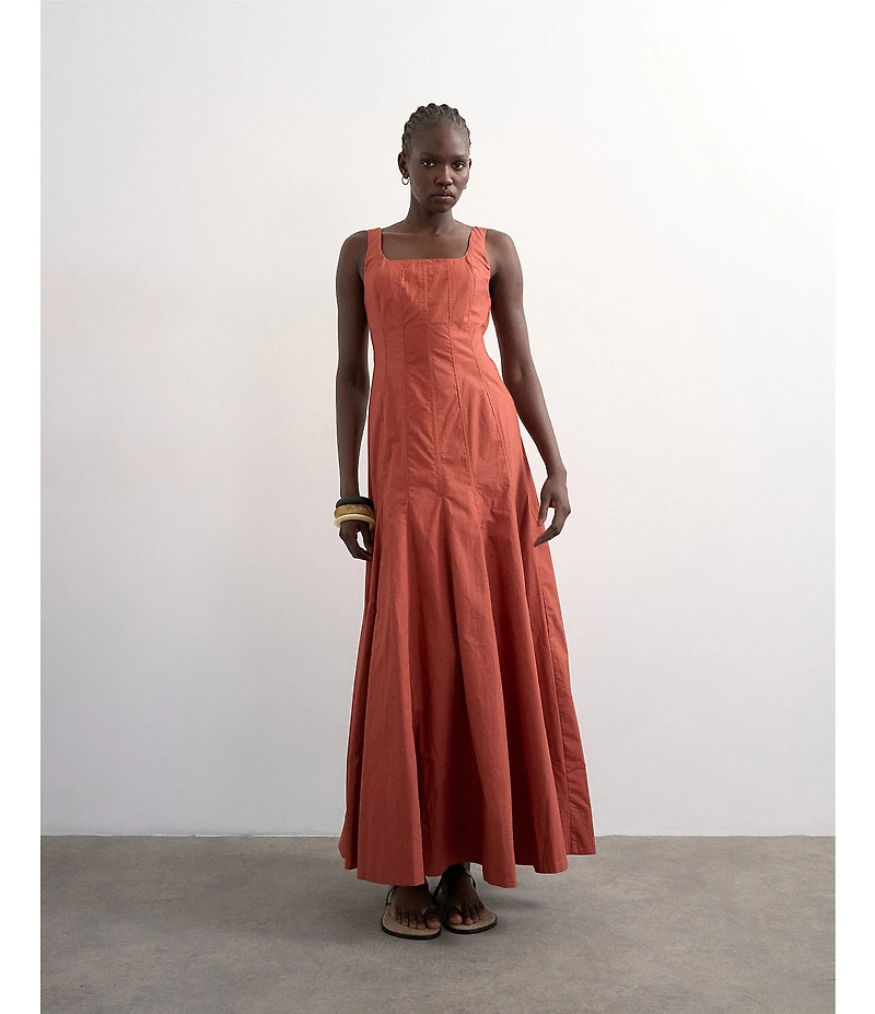 TOPSHOP Dropped Hem Full Circle Skirt Maxi Dress