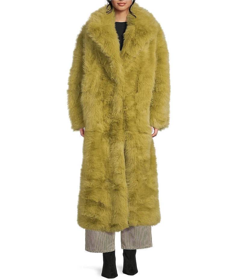 TOPSHOP Faux Fur Extra Long Coat