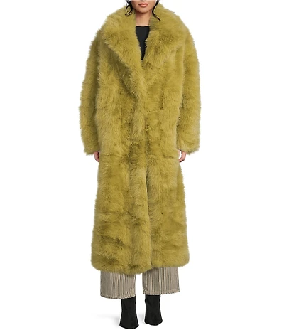 TOPSHOP Faux Fur Extra Long Coat