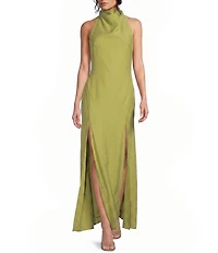 TOPSHOP Halter Cowl Maxi Dress