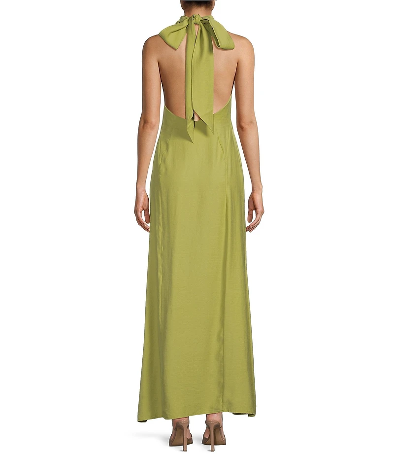 TOPSHOP Halter Cowl Maxi Dress