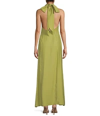 TOPSHOP Halter Cowl Maxi Dress