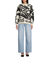 TOPSHOP Jacquard Floral Sweater