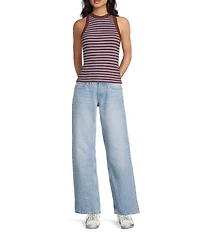 TOPSHOP Knit Ribbed Stripe Racerback Tank Top