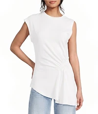 TOPSHOP Knit Ruched Side Detail Cinched Top