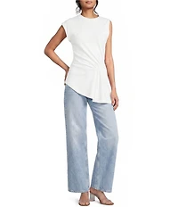 TOPSHOP Knit Ruched Side Detail Cinched Top