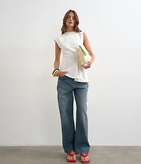 TOPSHOP Knit Ruched Side Detail Cinched Top