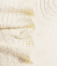 TOPSHOP Knit Ruffle Button Front Short Sleeve Top