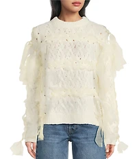 TOPSHOP Knitted Ribbon Long Sleeve Sweater