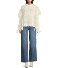 TOPSHOP Knitted Ribbon Long Sleeve Sweater