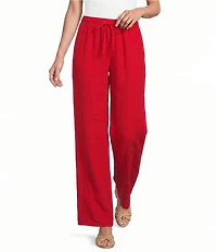 TOPSHOP Linen Wide Leg Drawstring Pants