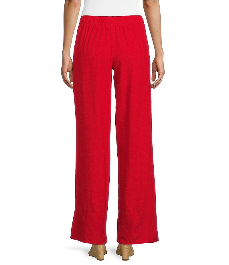 TOPSHOP Linen Wide Leg Drawstring Pants