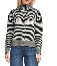 TOPSHOP Long Sleeve Scarf Stripe Cardigan