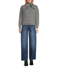 TOPSHOP Long Sleeve Scarf Stripe Cardigan