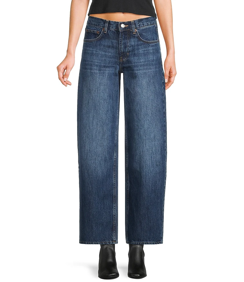 TOPSHOP Low Rise Wide Leg Jeans