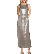 TOPSHOP Metallic Midi Dress