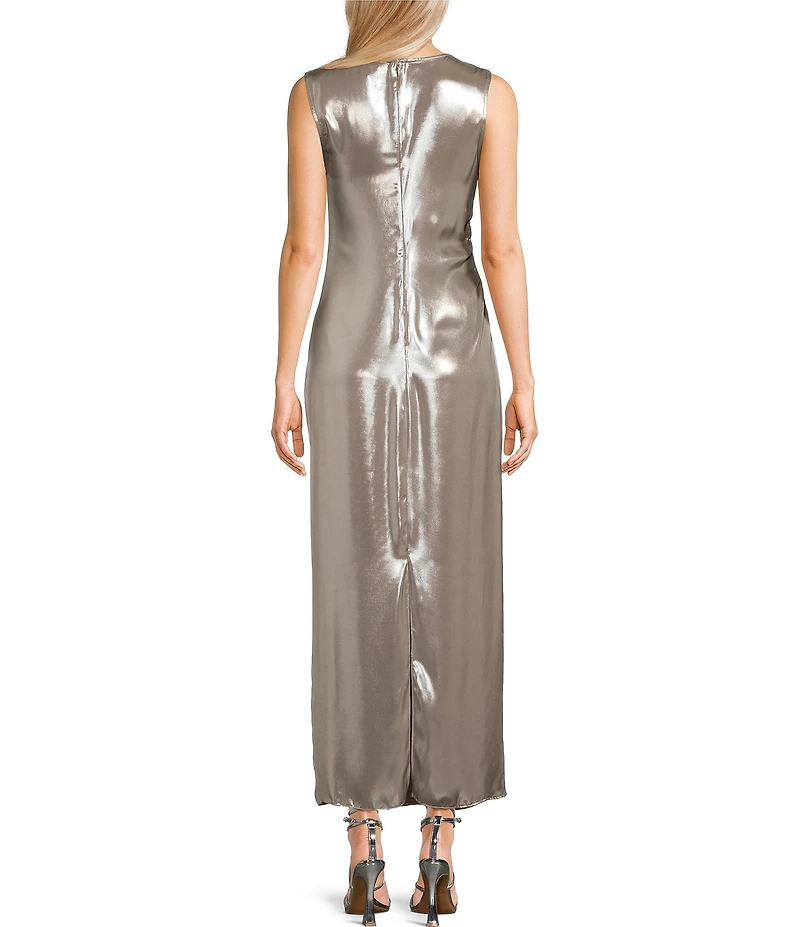 TOPSHOP Metallic Midi Dress