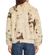 TOPSHOP Pony Skin Cow Faux Fur Zip Up Jacket