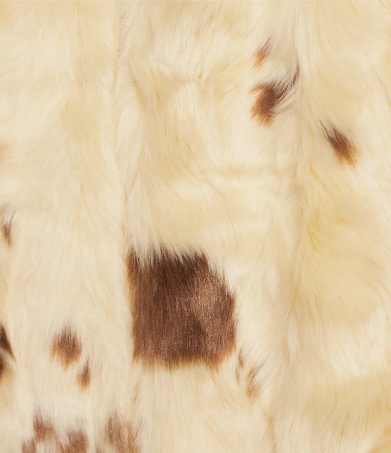 TOPSHOP Pony Skin Cow Faux Fur Zip Up Jacket