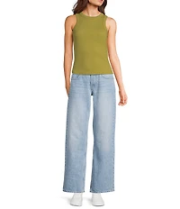 TOPSHOP Ribbed Knit Racerback Tank Top