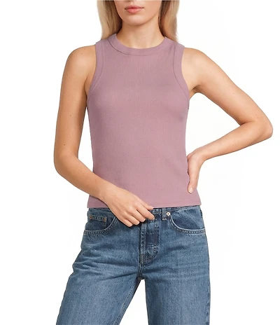 TOPSHOP Ribbed Knit Racerback Tank Top