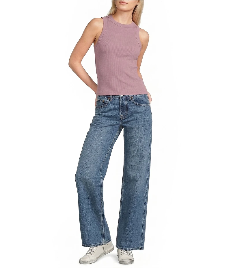 TOPSHOP Ribbed Knit Racerback Tank Top