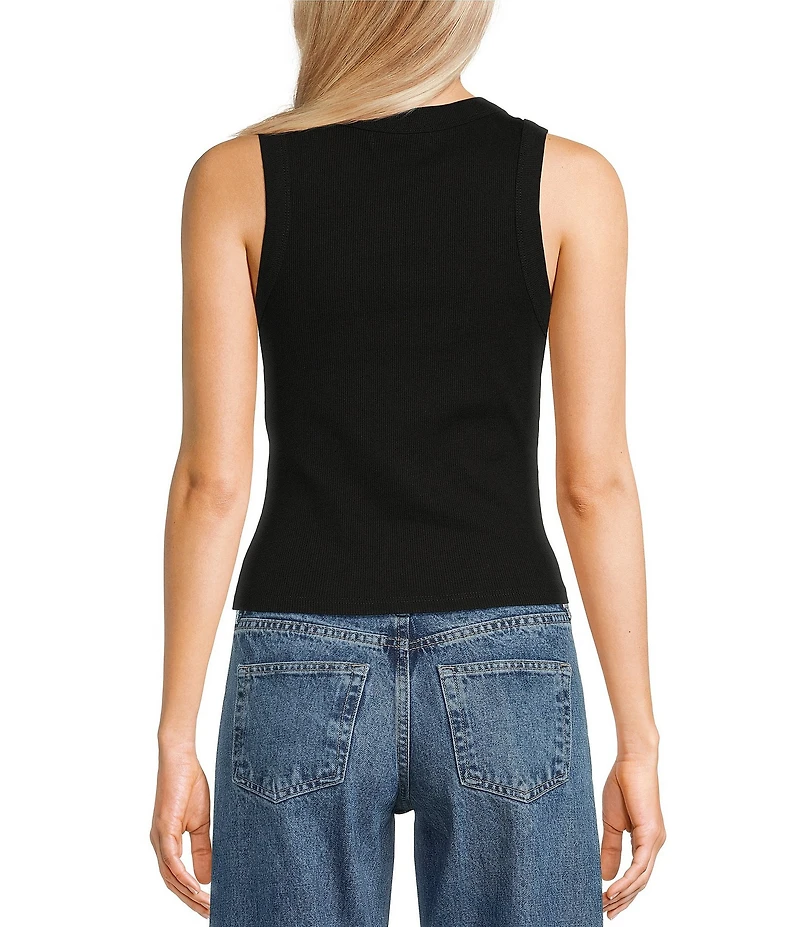 TOPSHOP Ribbed Knit Racerback Tank Top