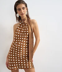 TOPSHOP Satin Polka Dot Mini Dress