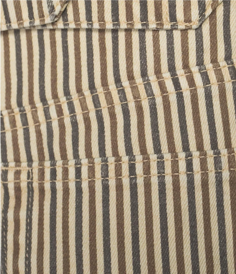 TOPSHOP Striped Mid-Rise Wide Leg Jeans