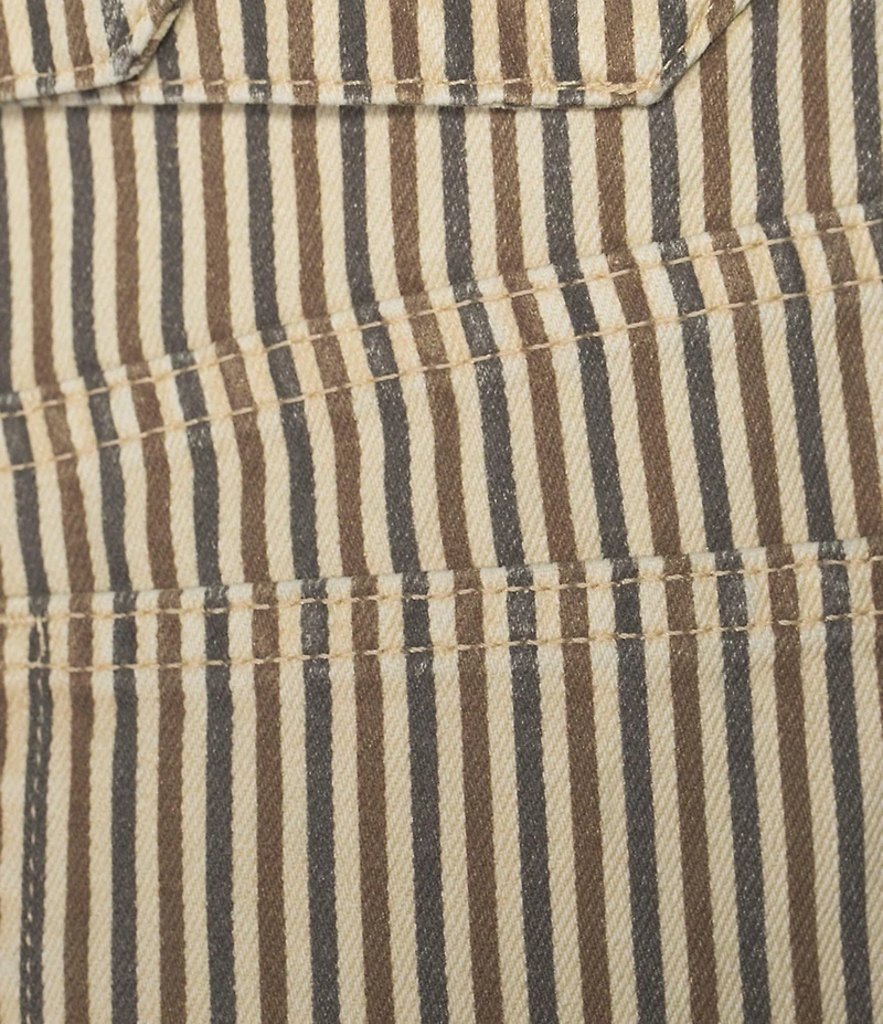 TOPSHOP Striped Mid-Rise Wide Leg Jeans