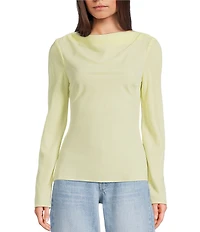 TOPSHOP Velvet Long Sleeve Drape Top