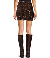 TOPSHOP Velvet Sequin Drape Skirt