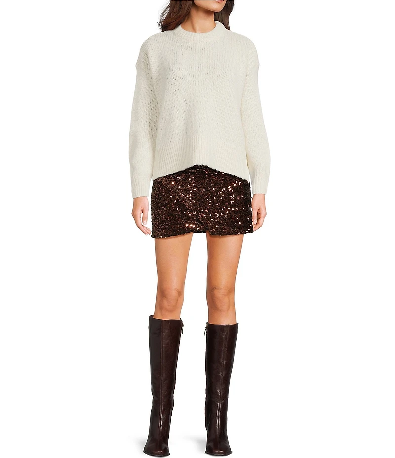 TOPSHOP Velvet Sequin Drape Skirt