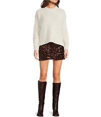 TOPSHOP Velvet Sequin Drape Skirt