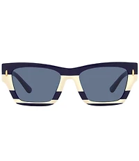 Tory Burch Women's 0TY7169U 52mm Striped Rectangle Sunglasses
