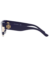 Tory Burch Women's 0TY7169U 52mm Striped Rectangle Sunglasses