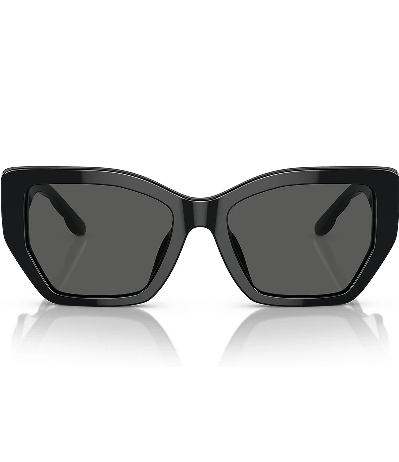 Tory Burch Women's 0TY7187U 53mm Solid Black Rectangle Sunglasses